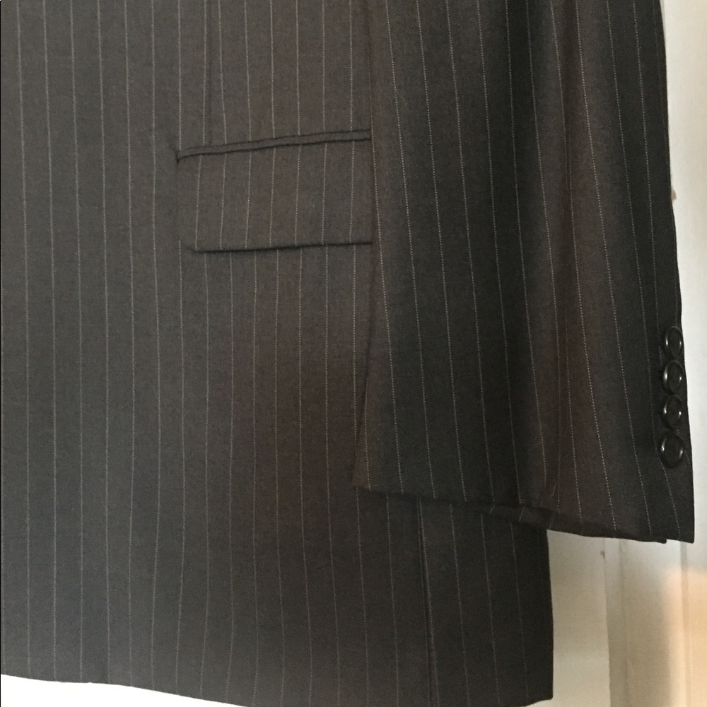 Hickey Freeman 46 R Blazer Grey Pinstripe Jacket - Picture 6 of 8